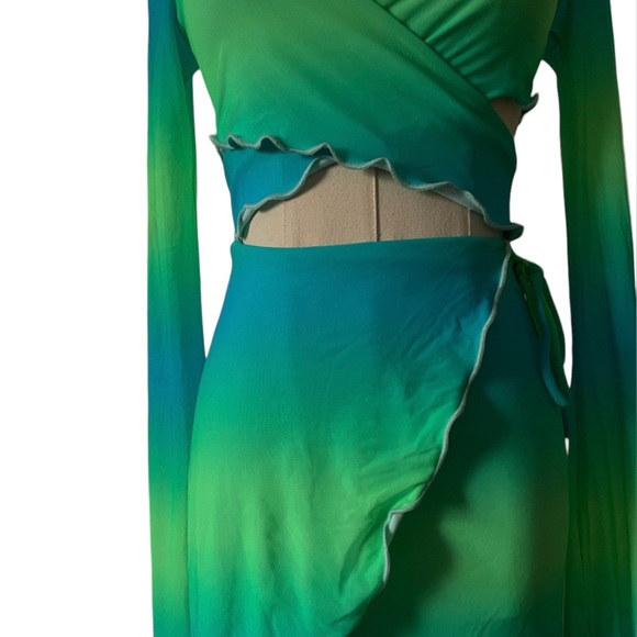 Green and blue dress size S - Picture 4 of 4